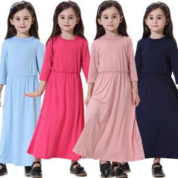 Ethnic Clothing Muslim Long Sleeve Dress For Girls Child Kids Abaya Islamic Dubai Arabic Robe Gown Traditional Maxi Dresses Turkey Kaftan