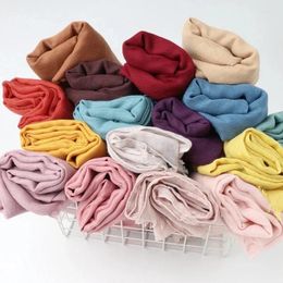 Scarves 90 180cm One Piece Women Latest Hijab Scarf Designs Hijabs Shawls Long Muslim Frayed Cotton Viscose Blend Plain Voile