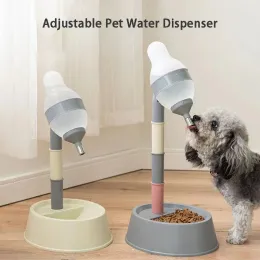 Supplies 650ml Pet Automatic Feeders Can Be Raised And Lowered Large Capacity Water Fountain Food Container Cats Feeding Bowls Dispenser