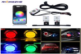 Car Led Devil Eye Demon Evil Eyes DRL Bluetooth APP RGB 25 Headlights Motorcycle Mini Projector Lenscar Accessories DIY1845122