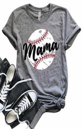 Drop Women Baseball Mom Mama Letter Print T Shirt Short Sleeve Tops Tee Plus Size T Shirt For 2019 Casual Women T Shirt Y6707324