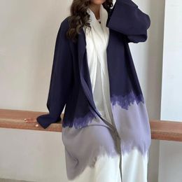 Ethnic Clothing Tie-Dyed Long Dress Party Evening Robe Abaya Women Muslim Moroccan Kaftan Ramadan Jalabiya Islam Dubai Women's Clothes