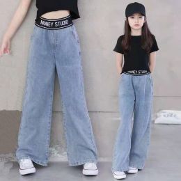 Pantskirt Kids Girls Jeans Spring Autumn Denim for Baby Girl Wide Leg Jeans Children Outwear Long Pants Teenagers Girl Clothing