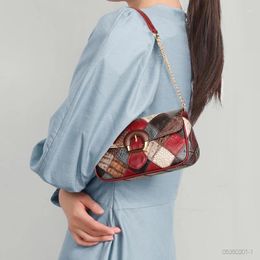 Evening Bags Women Shoulder Bag Genuine Leather Luxury Niche Trendy Chain Messenger Satchel Fashion Flap Patchwork Lady Handbags Wallets