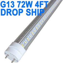 4 Ft T8 LED Tube Light 72W G13 Base 6500K Daylight White,Ballast Bypass Required, Dual-End Powered,Replacement LED Bulb Lights, 7200 Lumens, Clear Cover, AC 85-277V crestech