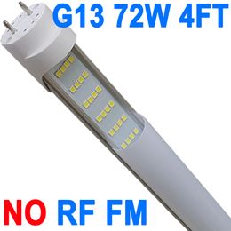 4Ft Led Shop Lights Fixture ,NO-RF RM 4 Feet 72W 48' Garage Light Dual Pin T8 G13 LED Tube , Linkable Led Bulbs for Garage Warehouse, Plug and Play High Milky Cover crestech