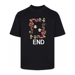 Italy Style Snake Flowers Print Tee Designer T shirt Spring Summer Casual Fashion Skateboard Men Women Tshirt 24ss 0229