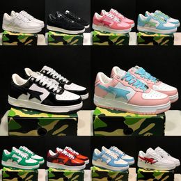 Casual designer shoes Men Women Platform Sneakers Black Patent Blue Orange Green White Pastel Pink Red Yellow Mens Trainers Sport Scarpes Lace-up Unisex Size 36-45