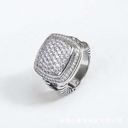 David Yurma Jewelry designer rings for women Davids Square 17mm Zircon Imitation Diamond Style Fashion Twisted Thread Ring Jewelry