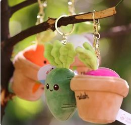 2024 wholesale Key chain Cartoon grass potted radish plush toys carrot dolls plush figures