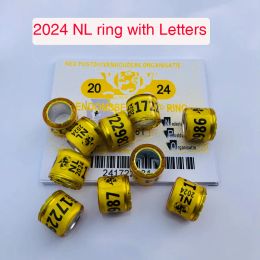 Rings 20pcs 2024 NL Pigeon rings with letters cards Bird RING 8mm