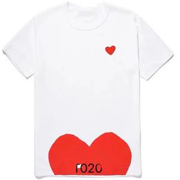 2024 Play Mens t Shirt Designer Red Commes Heart Women Garcons s Badge Des Quanlity Ts Cotton Cdg Embroidery Short Sleeve Fa4