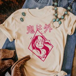 Women's T Shirts Urusei Yatsura And Tsuira Tshirt Women Harajuku Designer Anime Tee Female Funny 2000s Manga Clothes