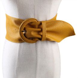 Belts Women Fashion Wide Leather Belts for Dresses Blouse Ladies Western Trending Design Black Yellow Red Camel Long Belt