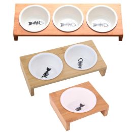 Supplies Cat Feeder Bowl Water Bowl with Holder Stand Multifunctional Cat Feeding Bowl