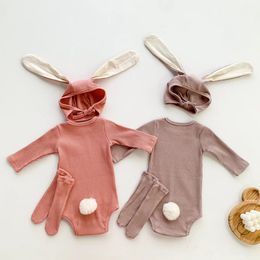 Umorden Infant Baby Boys Girls Rabbit Bunny Romper Costume Bodysuit Set Long Ear 6-12M 12-24M Pography Easter Fancy Dress 240226