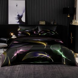 sets Colour Feather Pattern Bedding Set Duvet Cover 200x200 With Pillowcase,220x230 Quilt Cover,Single Double Queen King Bed Sheet Set