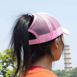 Ball Caps 2024 CLH5218 Fashion Young Lady Cap SUMMER Mesh Open Back Horsetail Bling Baseball