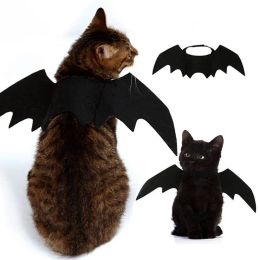 Clothing 3pcs Pet Cat Costumes Bat Wings Vampire Black Cute Fancy Dress Up Pet Dog Cat Halloween Costume Gift
