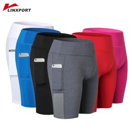 Tights Women's Summer Shorts High Waist Gym Leggings Compression Tights Yoga Shorts Joggers Sweatpants Fitness Clothing with Pocket