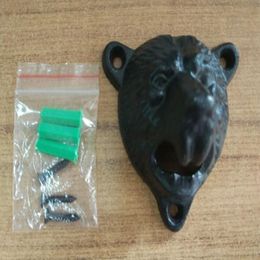 VINTAGE CAST IRON WALL MOUNTED BEER BOTTLE OPENER ANTIQUE OLD STYLE Solid BEAR HEAD Bottle Openers W Screws327C