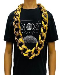 Chains Fake Big Gold Chain Men Domineering HipHop Gothic Christmas Gift Plastic Performance Props Local Nouveau Riche Jewelry2859536