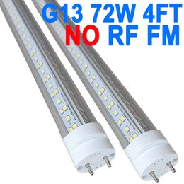 4 Feet LED Light Tube 2 Pin G13 Base T8 Ballast Bypass Required, Dual-End Powered, 48 Inch T8 72W Flourescent Tube Replacement,7200 Lumen, 6000K, AC90-277V Cabinet crestech