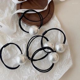 Hair Clips Pearl Butterfly Knot Rope For Women's High-end Satin Tie High Elastic Headband Leather Band