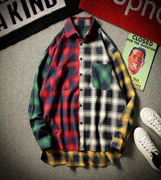 Flannel Plaid Shirt Spring Autumn Casual Long Sleeve Soft Comfort Japanese Harajuku Vintage Plaid Patchwork Shirts Men Women Aut M5938049