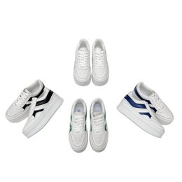 Europe station 2024 spring and summer new leather platform small white shoes couple matching Colour tie tie casual board shoes trend