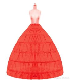 2018 In stock Ball Gown Petticoat Cheap White Black Crinoline Underskirt Wedding Dress Slip 6 Hoop Skirt Crinoline For Quinceanera6824774