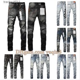 Men's Jeans purple jeans designer for mens Straight Skinny Pants baggy denim european jean hombre pants trousers biker embroidery ripped trend 29-40 240229