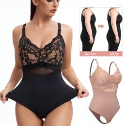 Women's Shapers Lace Bodysuit For Women Tummy Control Shapewear Built-in Bra Sleeveless Corset Tops Backless Camisole BuLifter Jumpsuit