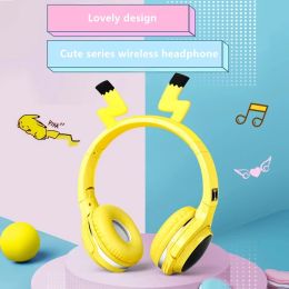Headphones LED Cute Bluetooth 5.0 Headphones Kids Headset Foldable Stereo Headset With Mic Support TF Card 3.5mm Plug