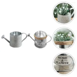 Vases 2 Pcs Tin Watering Can Home Tools Plant Stand Indoor Gardening Decorations