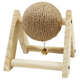 Toys Pet Toy Cat Toys Scratching Globe Dedicated Bunny Plaything Wooden Grinding Claw Ballshaped Scratcher Sisal Rabbit Accessories