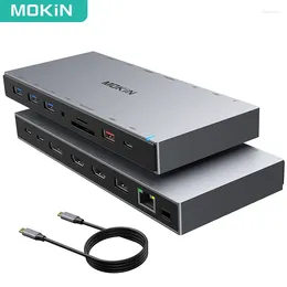 MOKiN USB C Docking Station Display Port With Type HDMI SD & Micro Slot Ethernet PD Charging For Lenovo PC Accessories