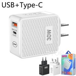 Type-C+USB Dual Port Charger 20W/12W Wall Adapter For iphone Samsung Smart phone