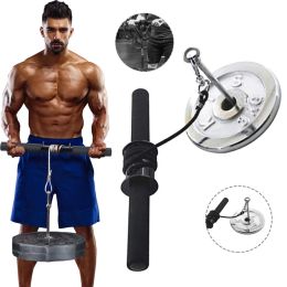 Lifting Fitness Forearm Trainer Strengthener Wrist Hand Grip Hand Strength Exerciser Weight Lifting Rope Waist Roller Equipment Gym