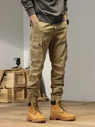 Pants 2023 New MultiPockets Spring Summer Cargo Pants Men Streetwear Zipper Leg Skinny Work Joggers Cotton Casual Tactical Trousers