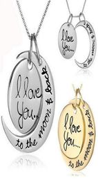 Moon Necklace I Love You To The Moon And Back Necklace Pendants For Mom Sister Family Pendant Link Chain Choker Fashion Designer2917100