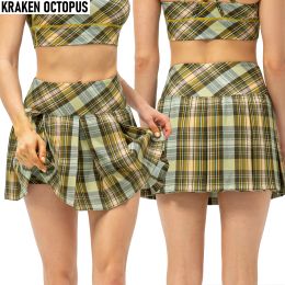 Skorts Tennis Skirt Gym wear Running Sports Skirt Pleated Yoga Skirt Onepiece Women's Plaid Skirt shorts Athletic Workout Shorts skirt