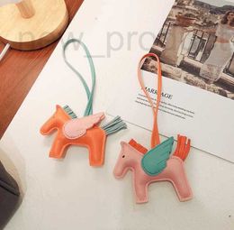 Keychains & Lanyards Designer cute leather Angel pony bag pendant creative cartoon men and women backpack accessories car key chain pendant UAH6