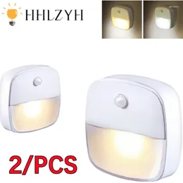 Night Lights HHLZYH LED AAA Battery Powered Motion Sensor Light Bedroom Wall Staircase Closet Aisle Body Induction Lamp