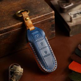 Car Key Case Cover for Dongfeng Fengon Ix5 Glory 580 Ix7 Sf5 Holder Keyring Shell Fob Protector Keychain Genuine Leather