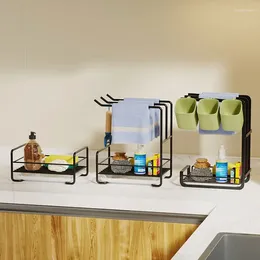 Kitchen Storage Rag Holders Wall-mounted Towel Racks Sponge Drain Rack Dishcloth Cup Organisation Shelf Home Accessories