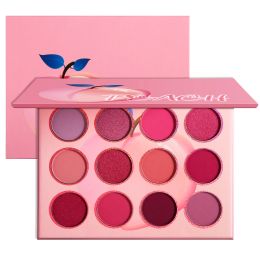 Shadow DE'LANCI Red Pink Peach Eyeshadow Palette HighPigment Peach Makeup Set for Girl Women Bright Matte Shimmer For Eye Cosmetics
