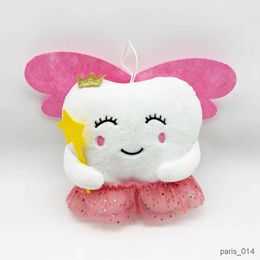 Stuffed Plush Animals New Cute Pink Tooth Fairy Plush Toy Cartoon Soft Stuffed Funny Tooth Pillow Sofa Cushion Home Decor Birthday Gift for Children