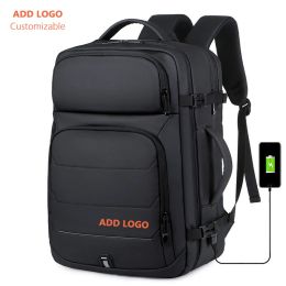 Backpack Customizable 40L Large Capacity Expandable Backpacks USB Charging 17 inch Laptop Bag Waterproof Extensible Business Travel Bag