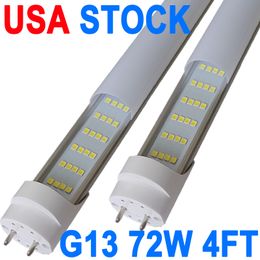 NO-RF RM Driver T8 72 Watt 48-inch Tube Light Bulb, 4 Rows 6500K, 7200 Lumen, Daylight, G13 Bi-Pin Base T8 Fluorescent Light Bulb Barn, Milky Cover crestech